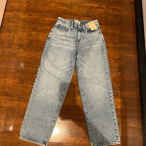 Madewell NWT Baggy Straight Classic Blue Denim Jeans size 26P
